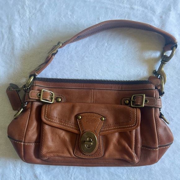 Coach Handbags - COACH Legacy 65th Anniv Mandy Brown Whiskey Vachetta Leather Shoulder Bag 11127